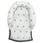 UNIVERSAL Infant Baby Toddler car seat, stroller head support pillow (Soft Cotton) (SM grey stars/white th)