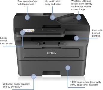 Brother DCP-L2665DW Mono Laser Printer – Wireless All-in-One Duplex