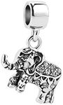 LSxAB Lucky Elephant Charm Compatible with Pandora Charms Bracelets, Copper, No Gemstone