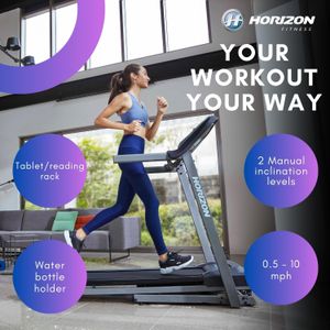 Horizon Fitness TR3.0 Folding Treadmill – Bluetooth, Incline, 127x40.6cm Deck