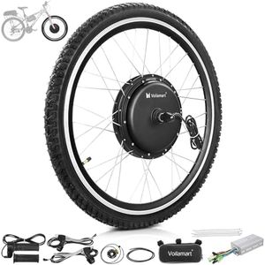 Voilamart Electric Bicycle Hub Motor Front Wheel Conversion Kit 26" 48V 1000W E Bike Wheel Conversion Kit with Intelligent Controller and PAS System(Without Battery)