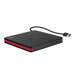 Rioddas External CD Drive, USB 3.0 Portable CD/DVD +/-RW Drive Slim DVD/CD ROM Rewriter Burner for Laptop Desktop PC Windows and Linux OS Apple Mac Macbook Pro