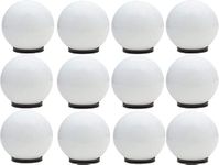 S S Tredars Polycarbonate Unbreakable Doom Globe Led Light For Home And Garden Gate Lamp For Pillars (8Inch_Pack Of 12 Pieces, White)