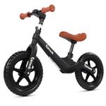 H.yeed 12" Balance Bike for Kids, Lightweight No Pedal Walking Balance Bike with Nylon Frame and Flat-Free Tires, Adjustable Training Bike for Age 2-to 5 (Black)