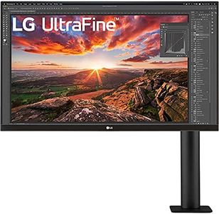 LG 32BN88U-B 31.5” Ergo IPS UHD 4K Ultrafine™ Monitor (3840x2160) with Ergonomic Stand & C-Clamp, USB Type-C™, DCI-P3 95%(Typ.), HDR10 and AMD FreeSync™, Black