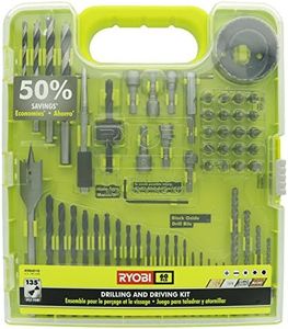 Ryobi A98601 60 Piece Black Oxide Drilling and Driving Bit Set with Carrying Case for Wood, Metal, Plastic, and Masonry