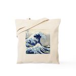 CafePress Pillow Hokusai Wave Tote Bag Natural Canvas Tote Bag, Reusable Shopping Bag