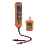 Klein Tools ET40VP Voltage Tester Kit, GFCI Receptacle Tester, AC/DC Voltage Tester, Detects Common Electrical Wiring Problems