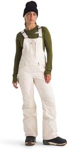 The North Face Women's Freedom Bib (Standard & Plus Size) | Waterproof, Built-in Gaiter, Mesh Lined Breathabitlity, White Dune, Large Regular