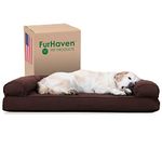 FurHaven XL Cooling Gel Foam Dog Bed Quilted Sofa-Style w/Removable Washable Cover - Coffee, Jumbo (X-Large)