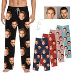 Byxhuc Custom Pajama Pants, Mens Pajama Pants, Customized Pajama Pants for Men, Gifts for Dad Mom Wife Husband Birthday, Face3, Medium