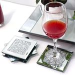 GIMORRTO Glass Mirrored Coaster 4 P