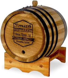 Red Head Barrels Custom Engraved Whiskey Barrel, 2-Liter Aged and Charred American White Oak Barrel for Custom Personalized Labels, Customizable Design Template (RHB 129)