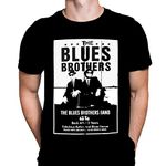 Blues Brothers Reunion Concert Mens Tshirt Classic Horror Movie Print, Black Graphic T-Shirt, Film Poster Tee