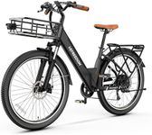 VELECTREC Electric Bike for Adults with Front Basket-Black