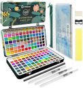 Artecho Watercolour Paint Set 168 Colors in Portable Box Including, Travel Watercolor Set with Watercolor Papers, Brushes and other Tools, Idea for Artists and Hobbyists