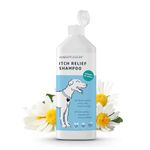 Hundepflege24 Sensitive dog shampoo for itchy skin - Antibacterial, Antifungal & Antimicrobial - With fur shine formula & conditioner - Supportive for mites, fleas & fungal infestations 500ml