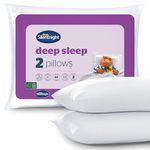 Silentnight Deep Sleep Pillows 2 Pack – Medium Support Comfortable Hollowfibre Bed for Front, Back and Side Sleepers Machine Washable Hypoallergenic of Standard Size, White