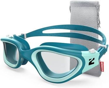 ZIONOR Swim Goggles, G1 SE Swimming Goggles Anti-fog for Adult Men Women (B2-Clear Lens Green Frame)