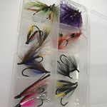 BestCity Salmon Flies 16 Single Hook Sizes 8-10 Selection with Click Box #DR2