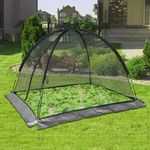 Kapler Pond Cover Net, 13x17FT Pond Cover Netting for Outdoor, Garden Pond Protector, Pond Dome with Zipper and Stakes, Pond Cover for Koi Ponds