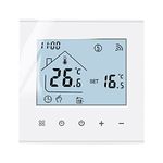 MincoHome Smart Thermostat Save Energy WiFi Digital Room Thermostat Underfloor Heating Temperature Controller Compatible Amazon Alexa, Google Assistant (White for Gas Boiler/Water Heating)