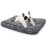 KSIIA Dog Bed Medium Washable, Calming Dog Bed, Dog Crate Mattress with Non skid Bottom, Fluffy Anti Anxiety Dog Beds, Pet Beds Pillow Cushion for Dog, Dark Grey, 76x52x7cm