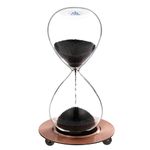 SuLiao Magnetic 1 Minute Hourglass Sand Timer: Large One Minute Sand Clock with Black Magnet Iron Powder & Metal Base, Sand Watch 1 Min, Hand-Blown Hour Glass Sandglass for Office Desk Home Decorative