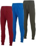 Mens Thermal Long John Pants - Thermal Bottom Base Layer for Tshirts & Jackets - Lightweight Thermal Underwear Mens - 3 Pack