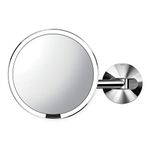 simplehuman Wall Mount Sensor Makeup Mirror, Polished Stainless Steel