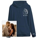 ABIsedrin Custom Portrait From Photo Hoodies Design Your Own Hoodies Personalised Line Art Photo Sweatshirts with Pocket Customised Couple Hoodies Valentines Day Gifts for Boyfriend