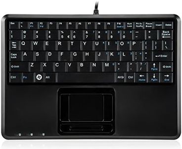 Perixx PERIBOARD-510H Plus, Wired Super Mini USB Touchpad Keyboard, X Type Scissor Keys with 2 Built-in Hubs, Black, US English Layout (11005)