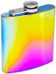 Fairly Odd Novelties Rainbow Iridescent Stainless Steel Flask, 6oz Fun Colorful Unicorn Drinking Gift, One Size