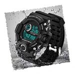 SELLORIA Digital Watch Shockproof Multi-Functional Automatic Black Color Strap Waterproof Digital Rubber Sports Watch for Mens Kids Watch for Boys