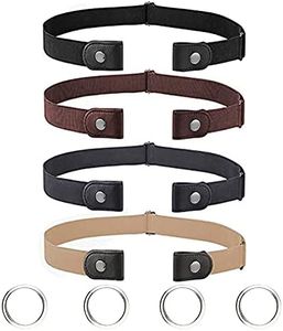 4 Pièces Ceinture Femme Homme sans Boucle Élastique Invisible pour Jeans Pantalon Robe, Unisexe Réglable Dégagement Rapide No Buckle Belt Ceinture sans Boucle Femme