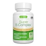 Super B-Complex High Absorption Methylated B Vitamins with Folate, Energy, Heart & Brain Function, B6 & B12 as Methylcobalamin, Vitamin C, High Absorption, Flush-Free Niacin, 60 Tablets, By Igennus