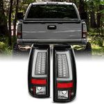 AKKON - For 03-06 Silverado 05-07 Silverado Hybrid Pickup Truck Black Rear V2 LED Tail Lights Brake Lamps Pair