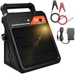 10 Miles Solar Electric Fence Charger 0.16J Portable Fence Energizer, Solar Fence Charger for Livestock Defense, 24-Hour Uninterrupted Protection