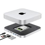 Linkify MC25H 8 in 1 Mac Mini Hub with 4K HDMI/VGA/Type-C Port/SD Card/Micro SD/USB 3.0/2.5'' HDD Slots/Compatible with Mac Mini 2018 and Above (1 Year Warranty)