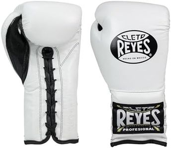 CLETO REYES Traditional Professional-Grade Boxing Gloves with Laces for Training, Sparring and Heavy Punching Bags for Men and Women, MMA, Kickboxing, Muay Thai, 16oz, White