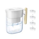 Waterdrop Chubby Water Filter Jug with 4×90 Days Filter, NSF Certified, Reduce Fluoride, Chlorine etc, 3.5L, BPA Free, White (4 Filters)