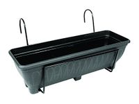 Garden Pride Hanging Balcony Planter - 60cm Trough holder for use on balconies, fences or railings. An ideal alternative to a window box. (Black)