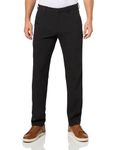 Savane Men's Slim 4 Way Stretch Pant W/Rec Active Elastic Wb Flat Front Dress, Black, 44W x 30L