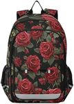 ALAZA Laptop Backpack Purse for Women Men FloralTravel Bag Casual Daypack with Compartment & Multiple Pockets, Rose, One Size, Daypack Backpacks