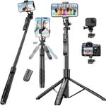 Blushinsta SG-15 Selfie Stick with Tripod Stand 360 Degree Rotation Bluetooth Remote Quadripod Stand Balance Handle 71-inch Selfie Stick for Phone Camera Gopro 360°Panoramic Shooting Vlogging Live