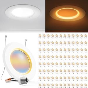Sunco 96 Pack 5CCT LED Recessed Lighting 6 Inch with Night Light, 2700K/3000K/4000K/5000K/6000K Selectable, Dimmable Can Lights, 12W, 1000LM, Damp Rated, Retrofit Installation - ETL & Energy Star.