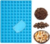 Silicone chocolate drop mold, Small Round Silicone Mold, Baking Mat, Semi Sphere Gummy Sweet Candy Molds for Caramels Cookies Ganache Jelly Pet Treats Baking Mold Small Decorations (140-Cavity Blue)