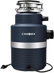 Chooba Garbage Disposal 1HP, Food Waste Disposal Continuous Feed, Garbage Disposal with Power Cord,Navy Blue…