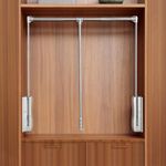 ybaymy Pull Down Wardrobe Rail Adjustable Width 890mm to 1210mm Pull Down Hanging Rail for Wardrobe Heavy Duty Pull Down Clothes Rail Lift for Closet Load Capacity 12kg