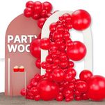 PartyWoo Red Balloons 120 pcs Diffe